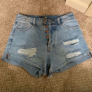 High rise jean shorts